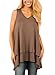Alvaq Women's Summer RaceBack Scoop Neck Cotton Tank Tunic Large Brown