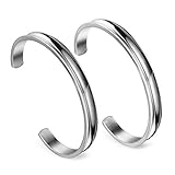 7mm Stainless Steel Bangle Bracelet Grooved Cuff Bangle High Polished for Women Girls