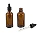 Refillable Tinted Bottle with Glass Dropper (2 Oz (6 pack), Amber)