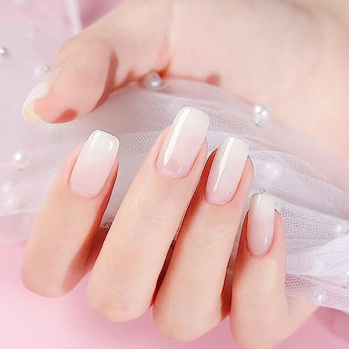 Vishine 4Pcs Jelly Nude Pink Milky White Rose Gel Nail Polish Set Sheer Clear Crystal Translucent French Manicure Gel Nail Polish Kit 8ML - Image 7
