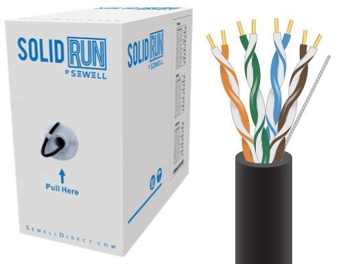 Sewell Direct SW-29875-255 SolidRun by Sewell Cat5e Bulk Cable, 250-Feet, Black