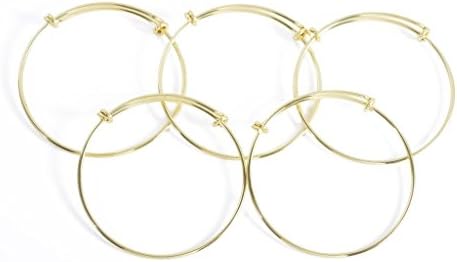 Yumei Jewelry Expandable Wire Blank Bangle Bracelet for Mens DIY Jewelry Making,2.6 Inch,Gold-tone