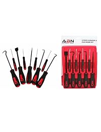 ABN Precision Scraper, Gancho y Pick 9 Piezas Set   Pequeño 6.5" y Grande 10" Herramientas Automotriz y Electrónica