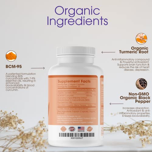 Organic Turmeric Curcumin with Black Pepper & BCM95 for Inflammatory