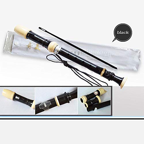 Lannmart 8-Hole Soprano Recorder Clarinet Professional Sound Easy Adjustable Food Grade ABS Non-Toxic Eight Hole Treble Flute Black