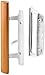 Prime-Line C 1204 Sliding Glass Door Handle Set - Replace Old or Damaged Door Handles Quickly and Easily - White Diecast, Mortise/Hook Style (Fits 3-15/16" Hole Spacing) primary