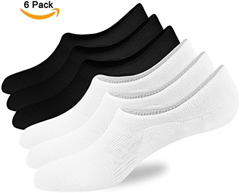 No Show Socks for Men 6 Pack Casual Cotton Thin Low Cut Flat Boat Liners Sneakers Loafers Invisible Sock Non Slip