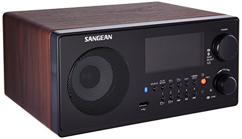 Sangean WR-22WL AM/FM-RDS/Bluetooth/USB Table-Top Digital Tuning Receiver (Dark Walnut) (Renewed)