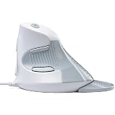 DELUX Wired Ergonomic Vertical Mouse, for Medium Hands(M618XU-White) | Removable Wrist Rest, Silent Click Ergo Mouse, Up to 4200 DPI, 6 Programmable Buttons, Compatible with Laptop/PC (Wired)