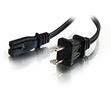 C2G / Cables To Go 27399 18 AWG 2-Slot Polarized Power Cord for NEMA 1-15P to IEC320C7 (6 Feet/1.82 Meters)
