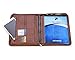 Professional Business Padfolio Portfolio Briefcase Style Organizer Folder Notepad and 4 Ring Binder - Brown Synthetic Leather