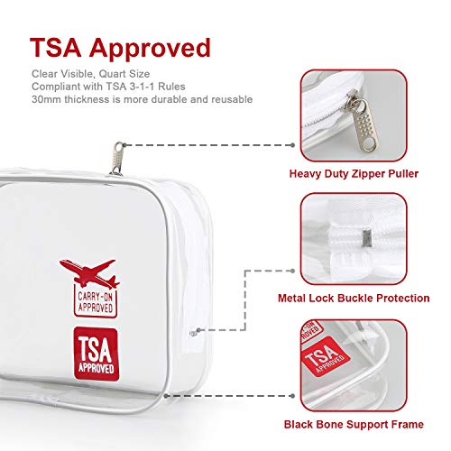 emissary 3 Pack TSA Approved Clear Toiletry Bag Waterproof Travel