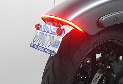 Kawasaki Vulcan S Fender Eliminator Integrated LED Taillight Kit with Tag Light and Bracket - Brake and Turn Signals - Smoked Lens