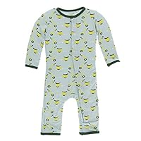 Kickee Pants Little Boys Print Coverall with Snaps - Spring Sky Scooter, 9-12 Months