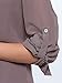 Persun Women's Grey Deep V-neck Button Closure Dip Back Blouse