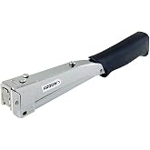 Arrow HT55BL Hammer Tacker, Manual Stapler for Construction and Insulation, Ergonomic Grip Handle, Dual-Capacity Rear-Load Magazine, Fits 1/4&rdquo;, 5/16", or 3/8" Staples, Silver