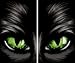 WOWindow Posters Green Eyed Glowing Eyes Halloween Window Decoration Two 34.5”x60