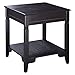 Giantex Wooden End Table Side Table W/Storage Shelf Bedside Sofa Table for Living Room, Bedroom, Solid Structure Eco-Friendly Pine Material Espresso Coffee Table Nightstand (1)