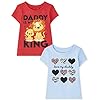 The Children's Place Baby Toddler Girls Short Sleeve Graphic T-Shirt 2-Pack, Love My Daddy/Daddy is My King, 5T