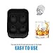 Avanti 3D Skull Premium Silicone Ice Cube Tray Mold Ice Cube Maker for Whiskey Ice Cocktails, Flexible Food Grade Silicone Ice Cube Candy Mold Trays, Perfect For Men Women Kids Christmas Gifts Black