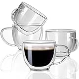Double Wall Glass Expresso Coffee Mugs Set Of 4