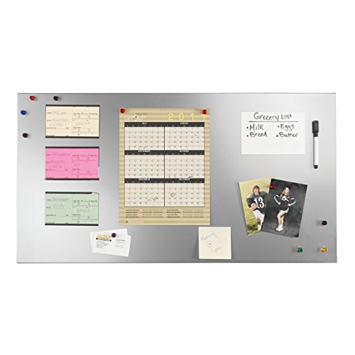 STEELMASTER Magnetic Board with Dry-Erase Pad, Pen and Magnets, 14 x 30 x 0.7 Inches, Silver (270163050) (Certified Refurbished)