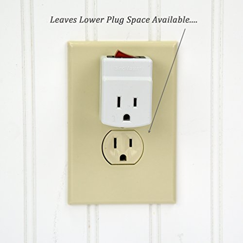 New! 3 Prong Grounded Single Port Power Adapter for Outlet with On/Off