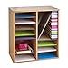 Safco Wood Adjustable Literature Organizer, 16 Compartment with Adjustable Shelves, CDs Storage, and Durable Laminate Finish, for Home Office, Classroom, and Craft Room
