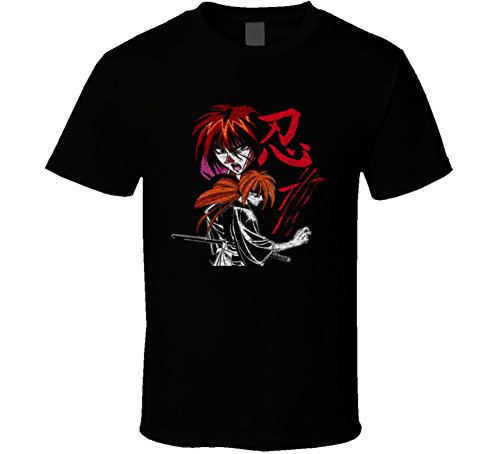 Rurouni Kenshin Manga T Shirt L Black