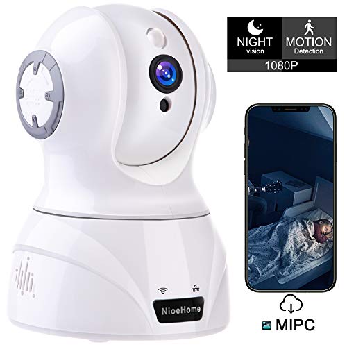 NioeHome Wireless Camera, 1080P WiFi an ninh Camera IP, Pan / Tilt / Zoom Home Office, Shop, Baby, Pet Monitor vá»i HD Night Vision, Motion Tracker, Auto-Cruise, Remote Monitor- Äám mây dá»ch vụ hiá»n có