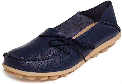 WYSBAOSHU Women's Leather Loafers Flats Slip On Moccasins Casual Driving Shoes