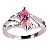 Psiroy Women's 925 Sterling Silver 1cttw Pink Topaz Filled Ring