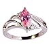 Psiroy Women's 925 Sterling Silver 1cttw Pink Topaz Filled Ring
