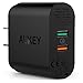 AUKEY USB Wall Charger, Quick Charge 2.0 with Dual Ports for Samsung Galaxy Note8 / S8 / S8+, LG V10, Google Nexus 6, HTC One M9, iPhone and More