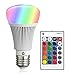Zeben E26 LED Light Bulb 10W RGB Color Changing Dimmable RGBW LED Light Bulbs Daylight 6000k A19 Lamp with Remote Controller for Home Bar Party KTV Decoration