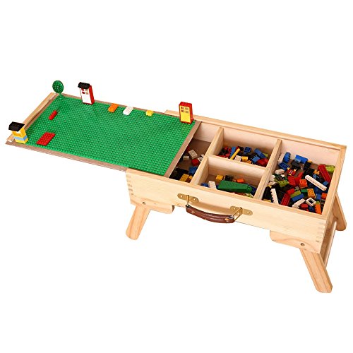 DAPU Wooden Multi-Activity Table,Portable Folding Play Table with Chalkboard & Storage,for Kids & Children - Thumbnail 5