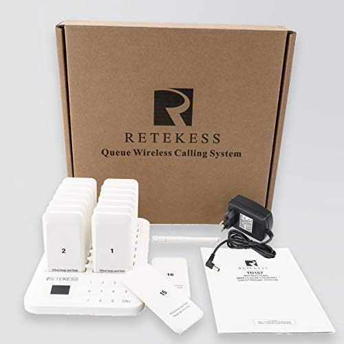 Retekess TD157 Oproepsysteem Restaurant Draadloos Gasten Oproepsysteem Touchscreen, 20H 16 Pager Systeem voor Restaurant… - Afbeelding 8