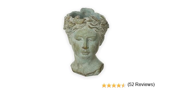 Busto de aspecto antiguo de aprox. 22 x 16 cm – Maceta gris mate ...