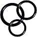 OptiSex Super Silicone Cockrings - 3 Ring Set (3 Erection Control Rings of Different Sizes), Kinky Black