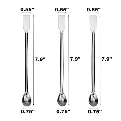 Micro Spatula, 16pcs Lab Spoon/Scoop Set, 304 Nickel Stainless Steel, Perfect for Filler, Sampling, Measuring