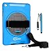 Cellular360 Shockproof Case for iPad Air 2 2014, Car Headrest Mount Case with 360 Degree Swivel Stand, Adjustable Handle and Shoulder Strap (Blue)