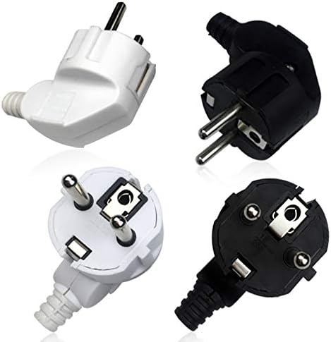 Sockets Rewirable European Power Cord CE Male Plug Female Socket Electrical Plug Industrial Vintage Style Rewire Plug 250V 16A - (Type: 5Pcs, Color: Black, Plug Type: EU)