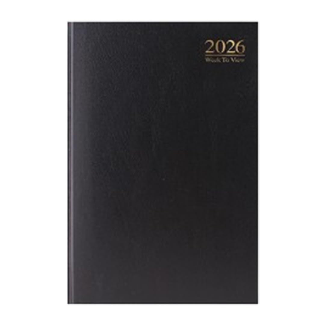 1ABOVE A4 Week to View 2026 Diary | Hardback Casebound Planner | 60gsm Paper | Professional Diary for Home, Office & School Use (BLACK)
