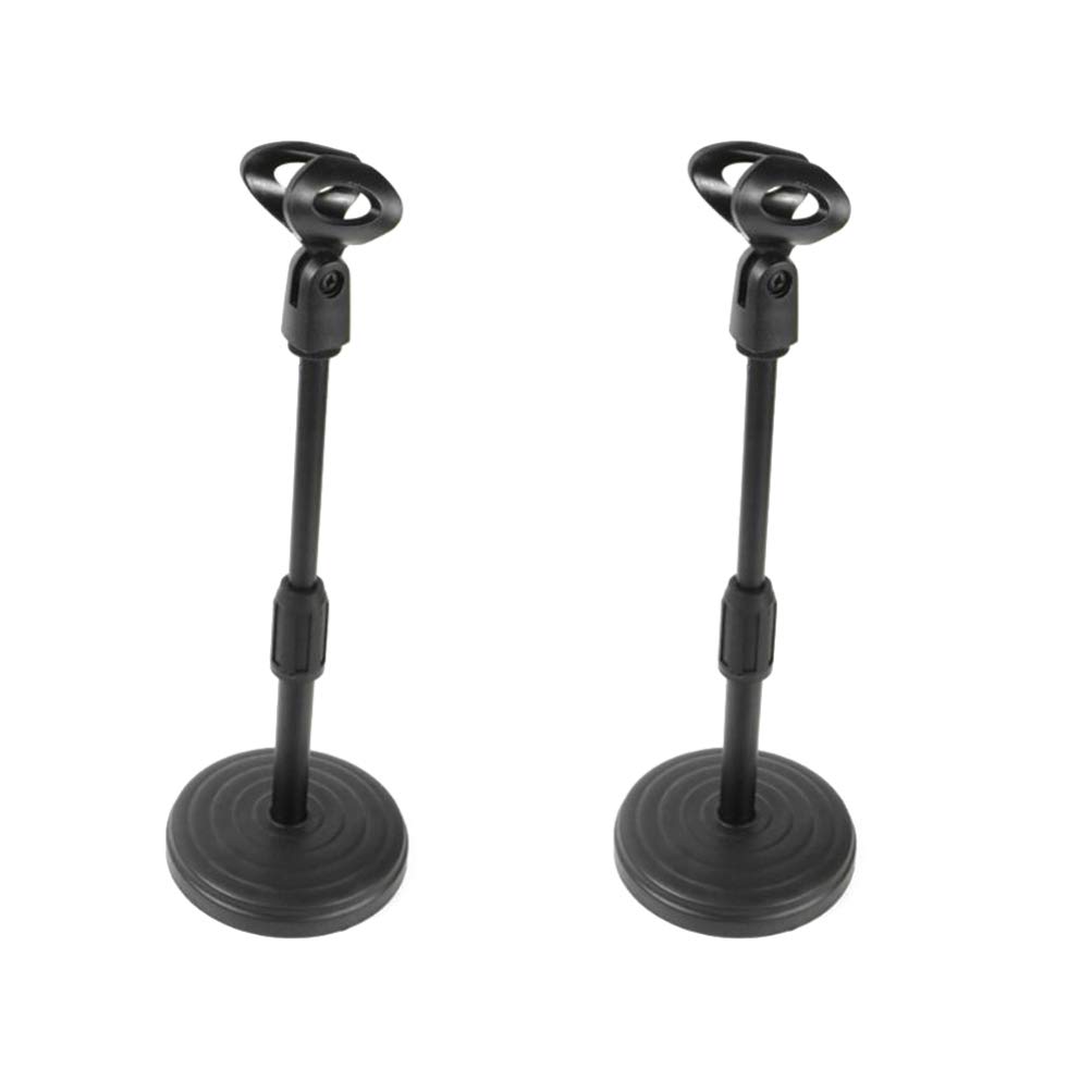 Healifty 2pcs Desktop Microphone Stand Desk Mic Stand Adjustable Table Mic Stand Desktop Tabletop Microphone Stand for Meeting Lectures Podcasts