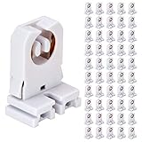 JESLED Non Shunted LED Tombstones - (Pack of 50) T8 Lamp Holder, UL Turn Type Tombstone Lampholder for T10 T12 LED Fluorescent Tube Replacement, Medium Bi-pin G13 Socket for Programmed Start Ballasts