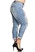CL Womens Plus Size Blue Denim Stretch Crop Ripped Jeans Skinny Distressed Pants