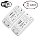 Wifi Smart Switch 2PCS | Wi-fi Wireless Remote Control Circuit Break for Household Appliances Compatible with Alexa DIY Your Home via iPhone Android App