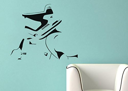 Storm Trooper Inspired Line Art Wall Decal Star War Sparody (14.5"W x 12"H)