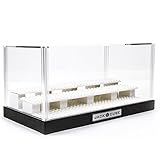 JackCubeDesign Minifigures Brick Building Block Base Play Mat Display Showcase Stand with Acrylic Cover(Black) - :MK666C