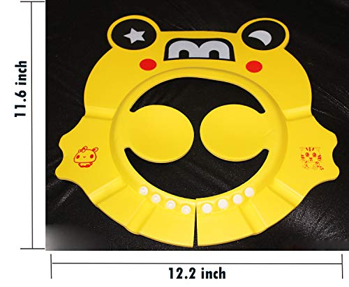 OLEWELL Baby Shower Bathing Cap, Adjustable Shower Cap Kids, Infants Soft Protection Funny Safety Visor Cap for Toddler Children (Yellow)